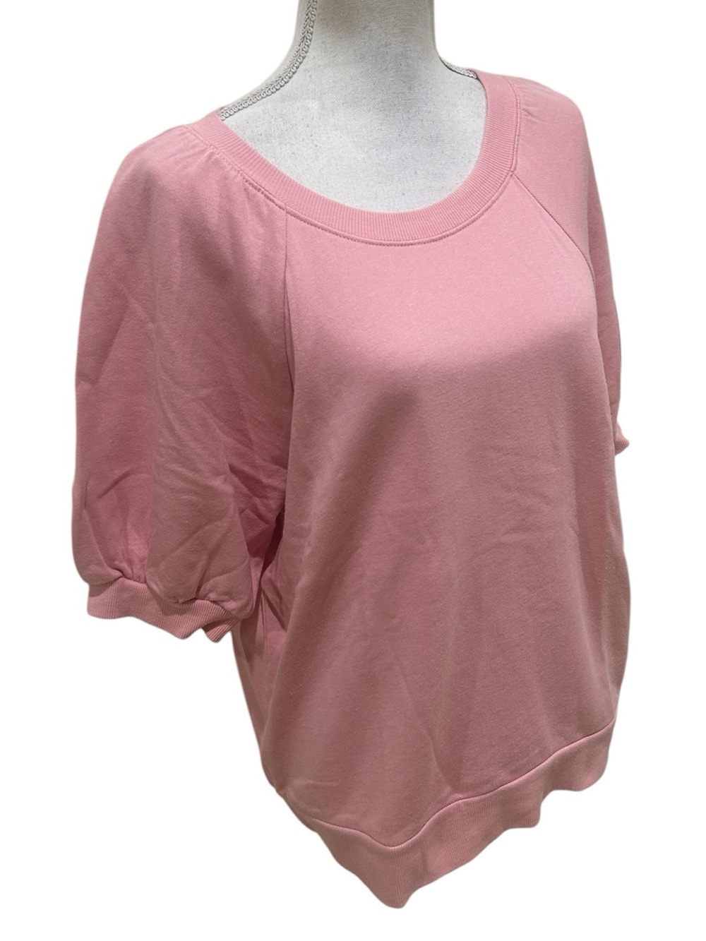 Z Supply pale Pink Puff-Sleeve 100% cotton Sweatshirt size medium - Picture 3 of 8